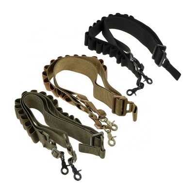 AdjustableTactical 2 Point rifle gun Sling with 15 Shells Ammo Holder