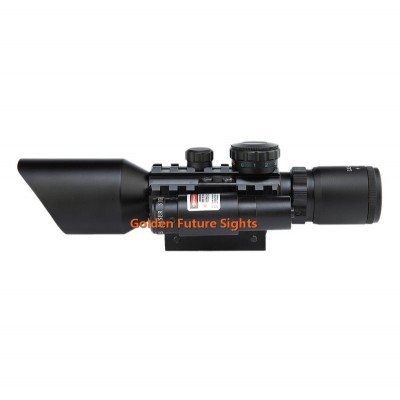 GFM9C 3-10x42 Mil-Dot Compact Rifle Scope with red laser