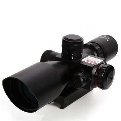 2.5 - 10x40 Tactical Rifle Scope with Red Laser Dual Illuminated Mil-dot W / Rail Mount Airsoft Riflescope