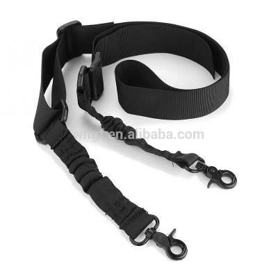 Two Round Buckle Spring Rope Military Gun Tactical Army Sling for Adult,black color