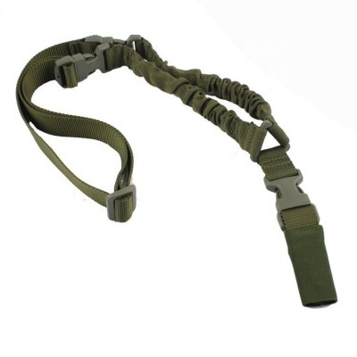 High density nylon ribbon Tactical One  Single Point Sling Adjustable Bungee Rifle Sling Strap