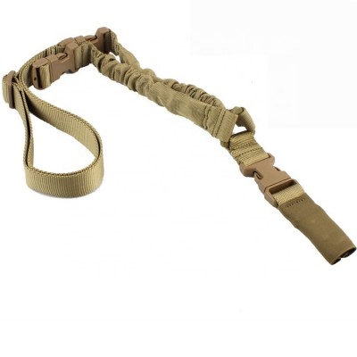 High density nylon ribbon Tactical One  Single Point Sling Adjustable Bungee Rifle Sling Strap